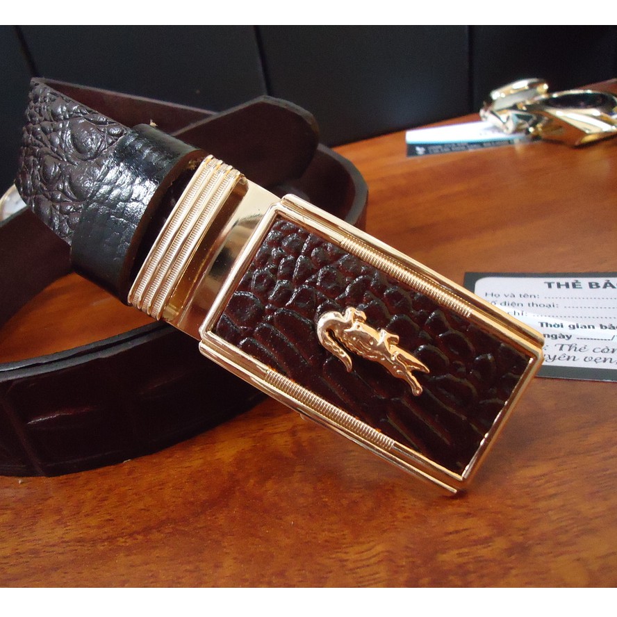 Thắt Lưng Nam 2019 Da Bò 100% Vân Cá Sấu Khóa Hợp Kim Không Rỉ ( Dây Lưng, Dây Nịt )