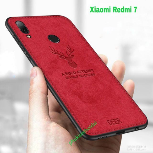 Ốp lưng Redmi 7 / Redmi 9C / Redmi 9T chống sốc vải đầu hươu cao cấp thời trang