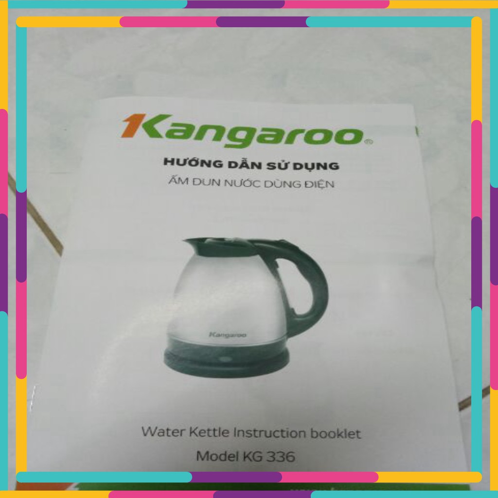 GO' 123' Bình đun nước kangaroo KG 336 1.5L chính hãng MỚI