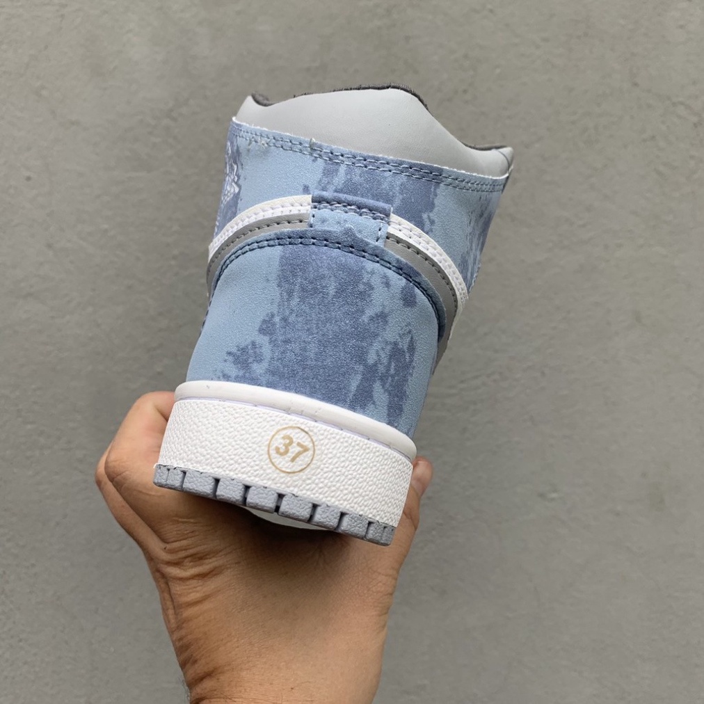 Giày Nam Nữ Jordan Hyper Royal Giày Thể Thao Cổ Cao JD 1 Xanh Loang Full Box Bill