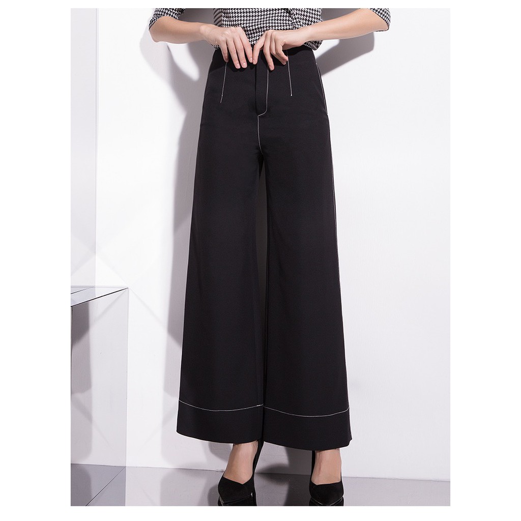 Quần ống rộng cạp cao trần chỉ BY AUGUST DESIGN | BigBuy360 - bigbuy360.vn