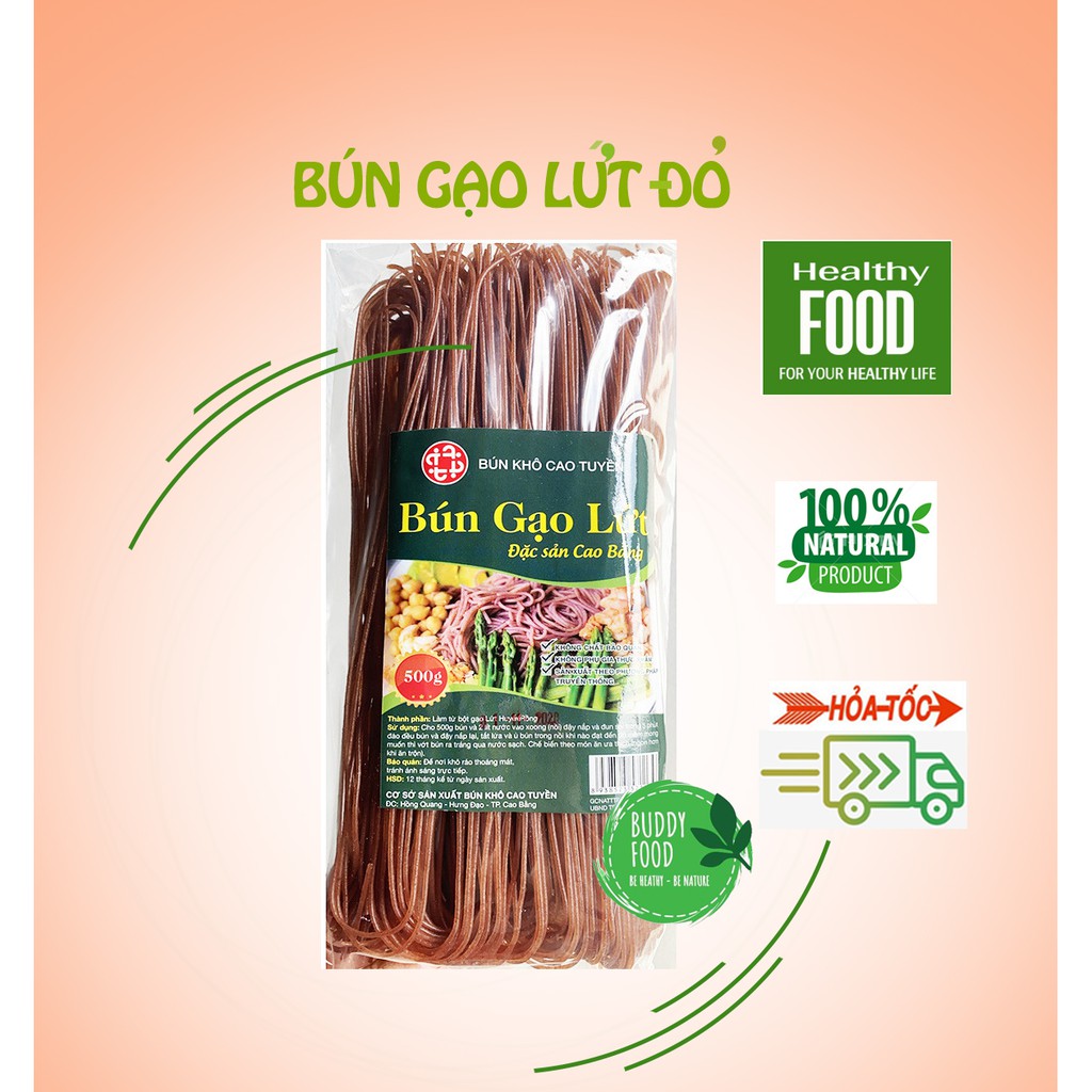 Bún Gạo Lứt Huyết Rồng Giảm Cân Eat Clean Ăn Kiêng Gói 500gr