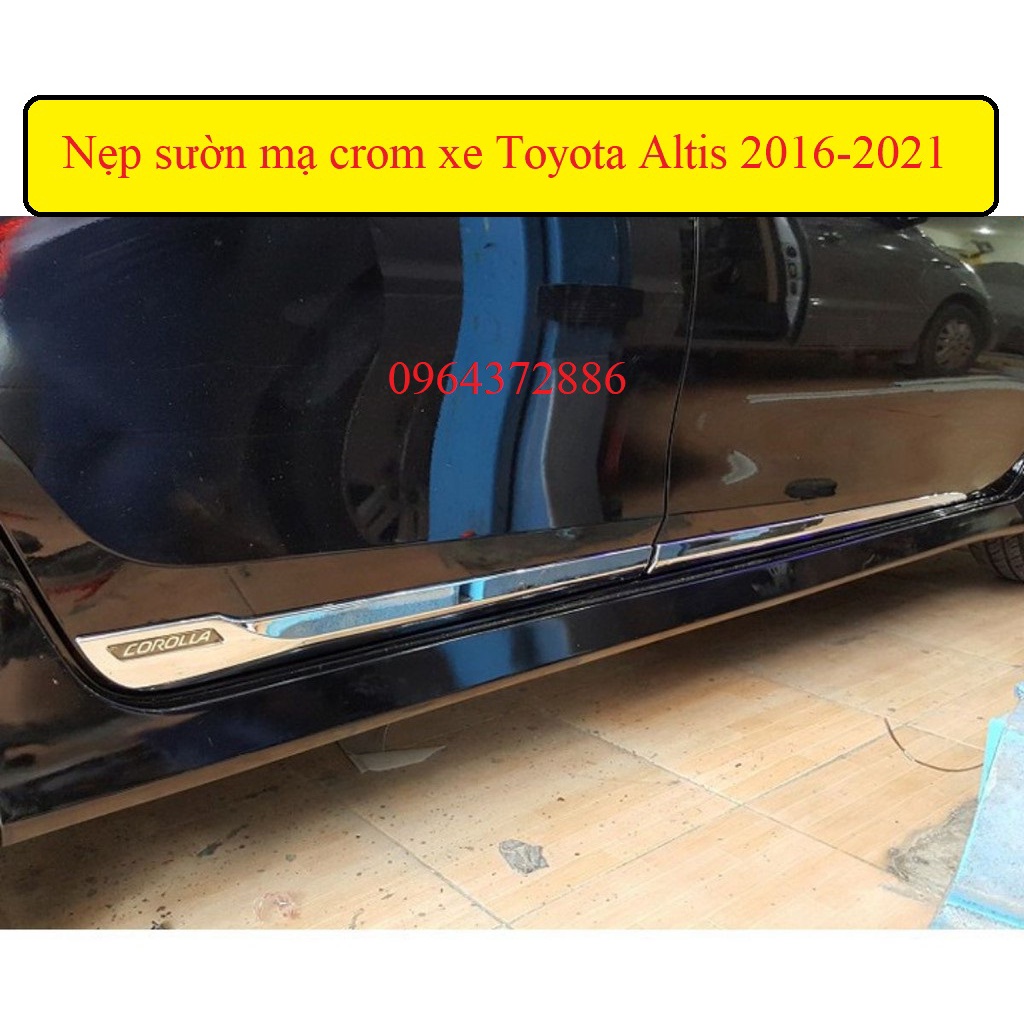 Ốp nẹp sườn xe Toyota Altis 2014-2021 mạ crom cao cấp