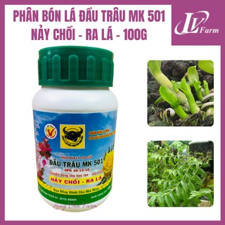 Phân Bón Lá ĐẦU TRÂU MK 501 NPK 30-15-10 - 100g - Kích Thích Nảy Chồi, Ra lá Dùng Cho Hoa Lan, Cây Cảnh