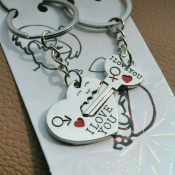 Móc khóa trái tim và chìa khóa trái tim,móc khoá tình nhân bản kết nối dành cho các cặp tình nhân cực dễ thương