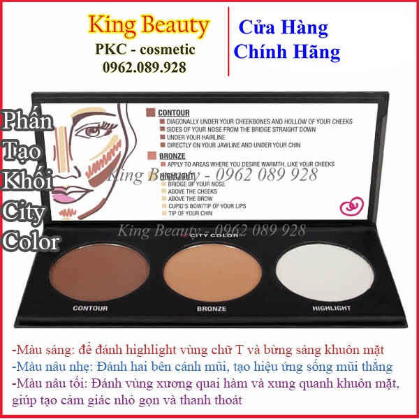 Phấn Tạo khối 3 ô City color , Tạo Khuôn Mặt Trở Lên Thon Gọn | BigBuy360 - bigbuy360.vn
