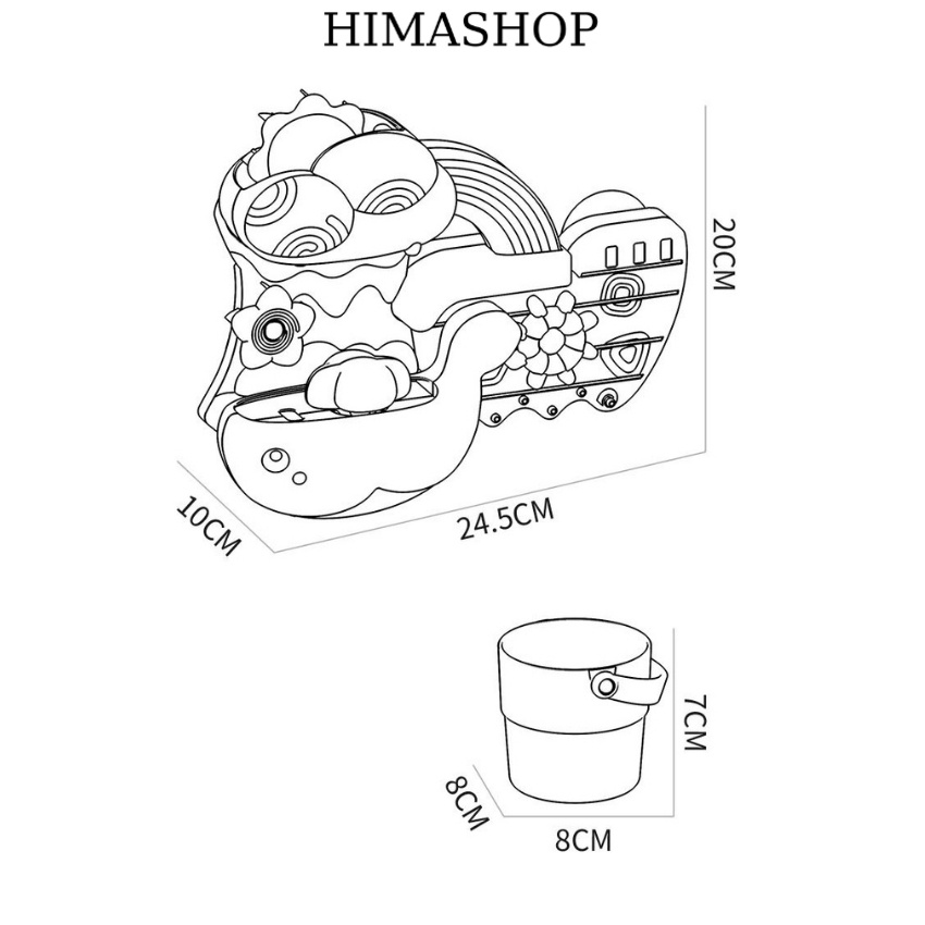 Bộ Đồ Chơi Nhà Tắm, Phòng Tắm Cho Bé Cá Voi Phun Nước HIMASHOP H029