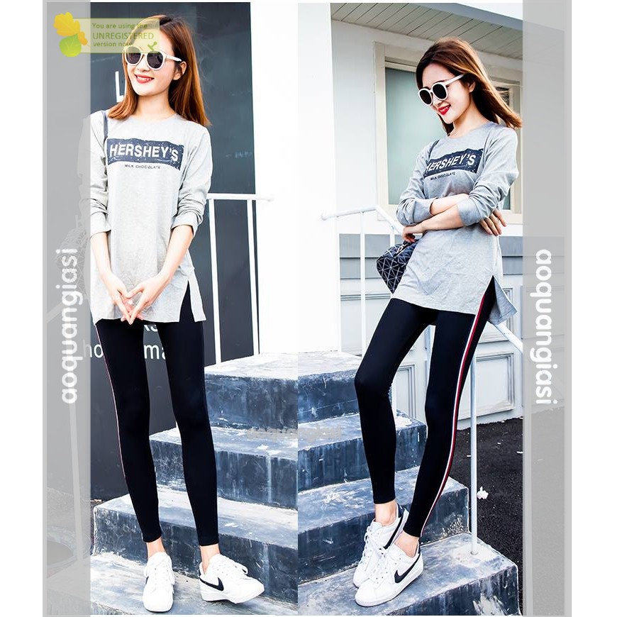 Quần Legging Nữ Sọc Màu mt691 (dưới 50 kg) aoquangiasi | WebRaoVat - webraovat.net.vn