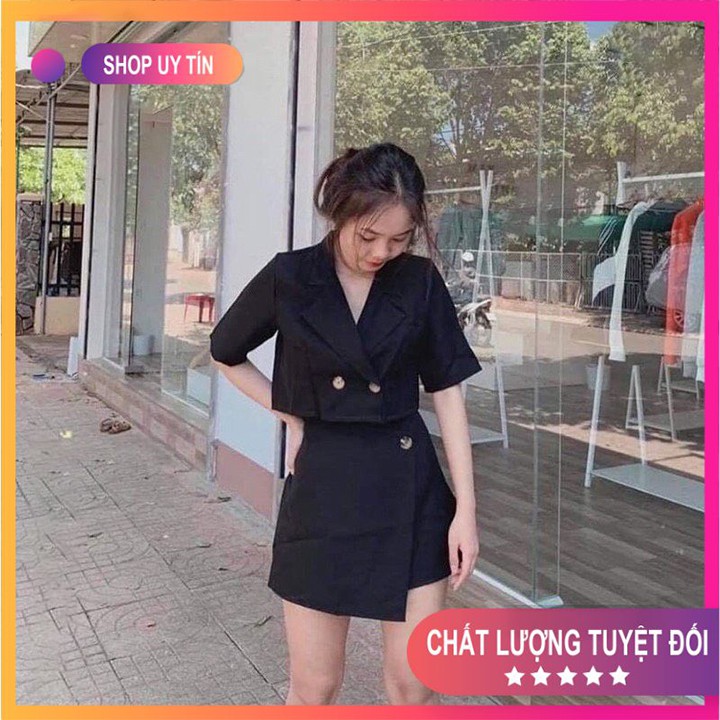 [Mã FADI5K245 giảm 5K đơn 0đ] Set Đồ Nữ 💦Combo Váy Áo💦 áo vest croptop + chân váy Mã SET13 | BigBuy360 - bigbuy360.vn