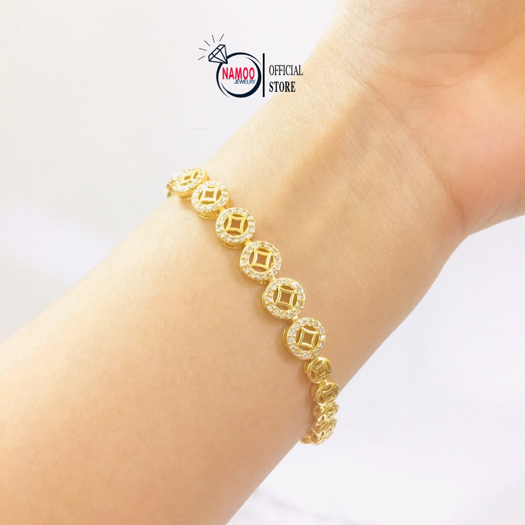 Lắc Tay Đính Đá L684, Vòng Tay Mạ Vàng 18k Nữ Namoo Jewelry