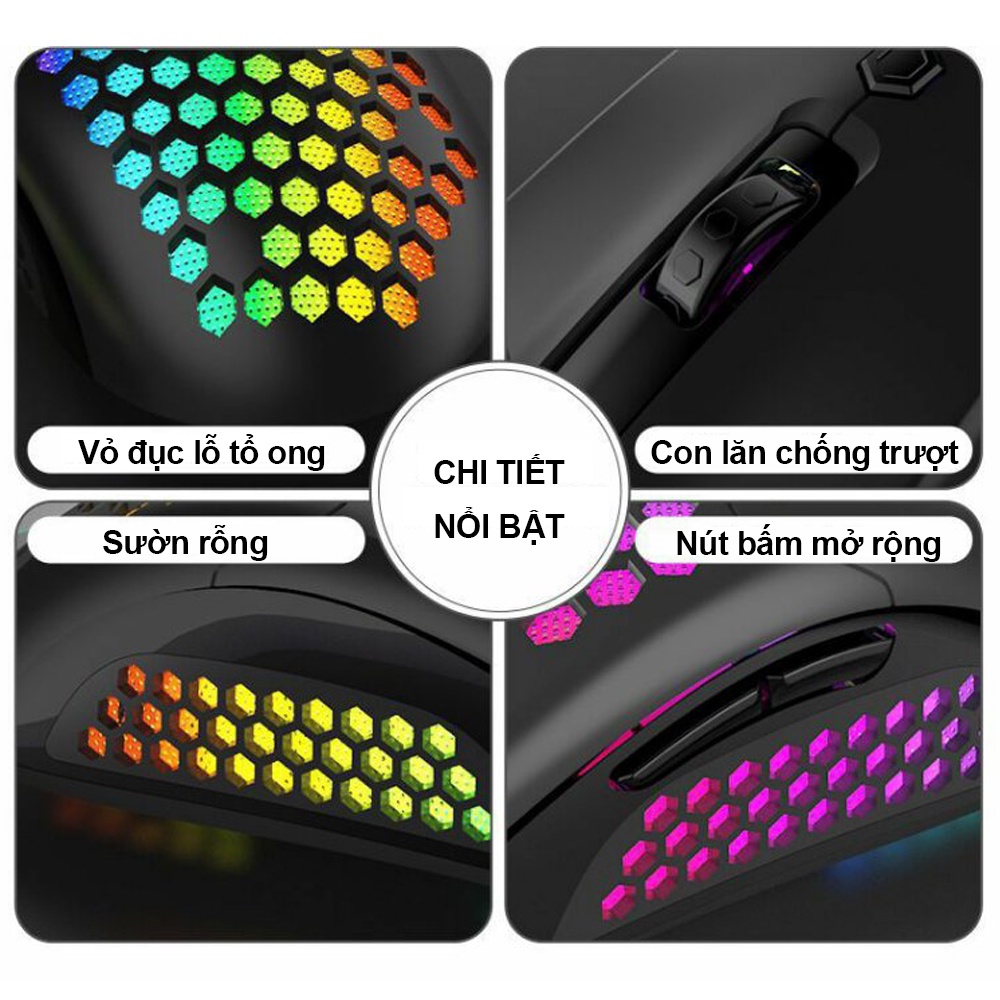 Chuột Máy Tính Gaming Có Dây D110- DPI 4 Cấp Độ và 6 Nút Điều Chỉnh