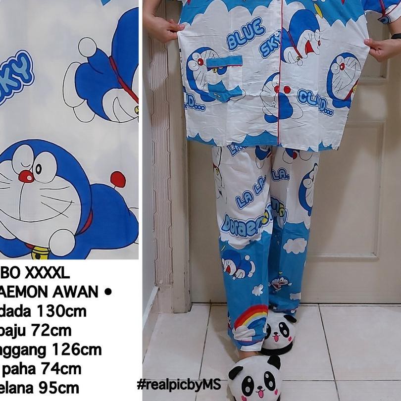 Bộ Đồ Ngủ Pijama 4l Xxxxl 130cm Họa Tiết Doraemon Tsumtsum Minion / Hello Kitty / Elmo Đáng Yêu Cho Mẹ Bầu Kat