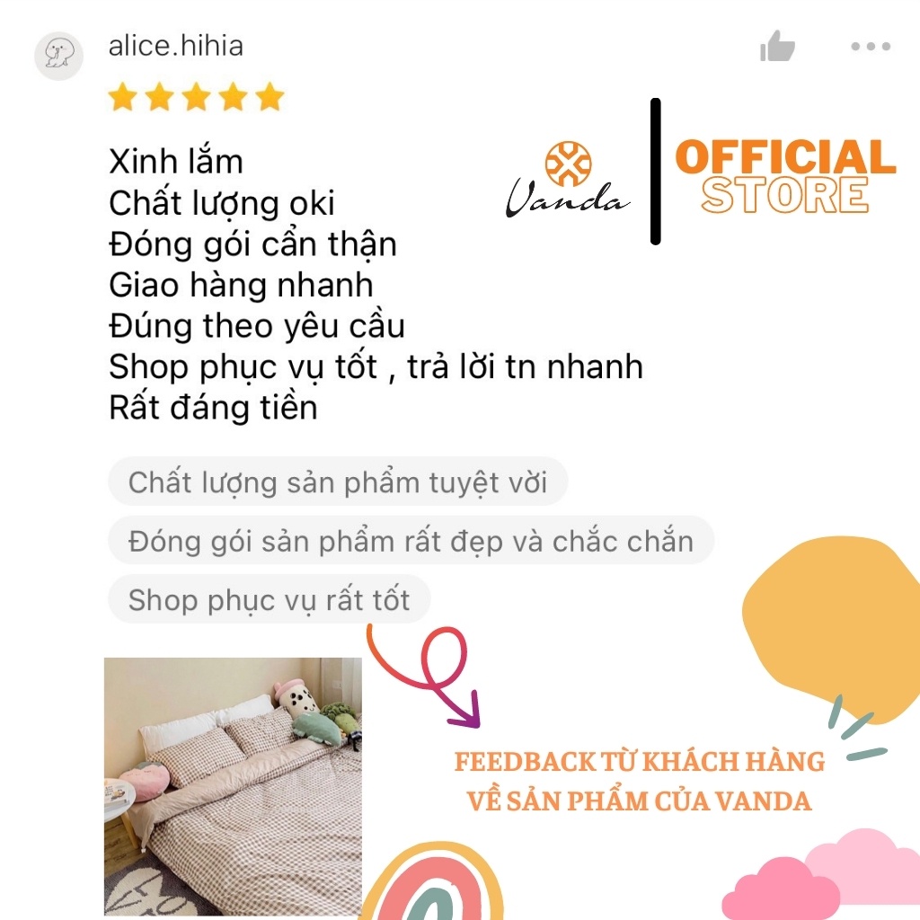 Bộ chăn ga gối , drap giường chất cotton poly họa tiết kẻ Caro be
