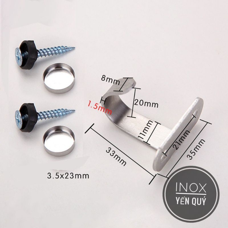 SET 10 MÓC TREO INOX BẮT NGƯỢC TRẦN - MÓC TREO INOX CHỮ J TIỆN LỢI