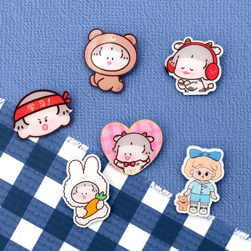 Ghim cài áo hình bánh quy hoạt hình dễ thương cho nữ