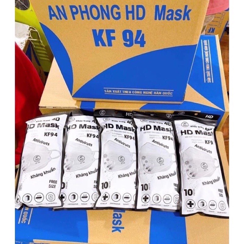 10 cái Khẩu trang KF94 An Phong vải kháng khuẩn 4 lớp công nghệ Hàn Quốc