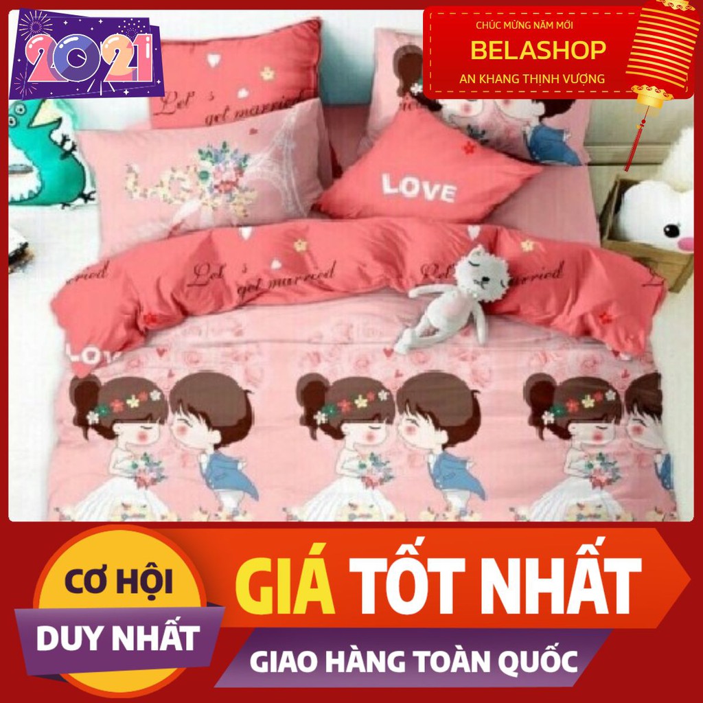 BỘ GA DRAP 1M6 GIÁ RẺ MẪU ĐÁM CƯỚI HỒNG