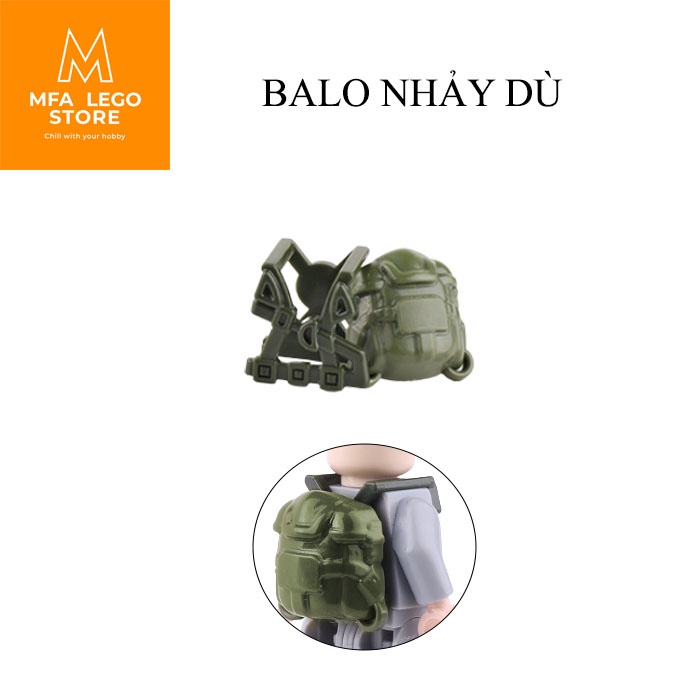 Đồ chơi lắp ráp swat army , mô hình lắp ghép quân sự - Phụ kiện Balo nhảy dù MFA TOY STORE