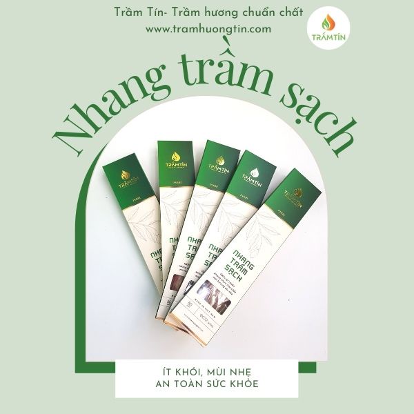 Nhang trầm hương Trầm Tín dòng Eco là nhang sạch có mùi dịu nhẹ, ít khói, hộp 50 gram dài 30cm
