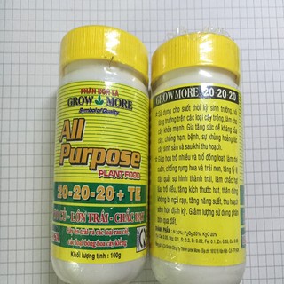 PHÂN BÓN LÁ NPK 20-20-20+TE 100g