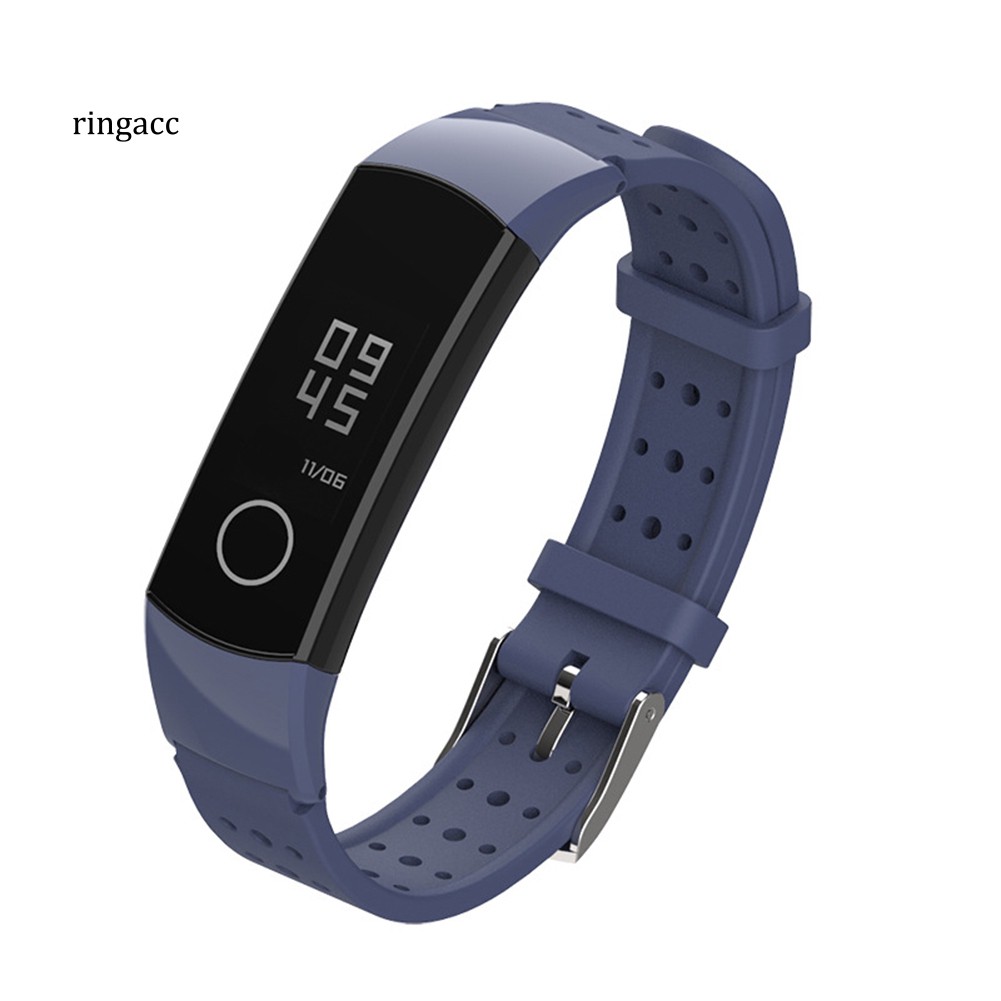 Dây Đeo Thay Thế Chất Liệu Silicon Màu Trơn Cho Huawei Honor Band 4 / 5