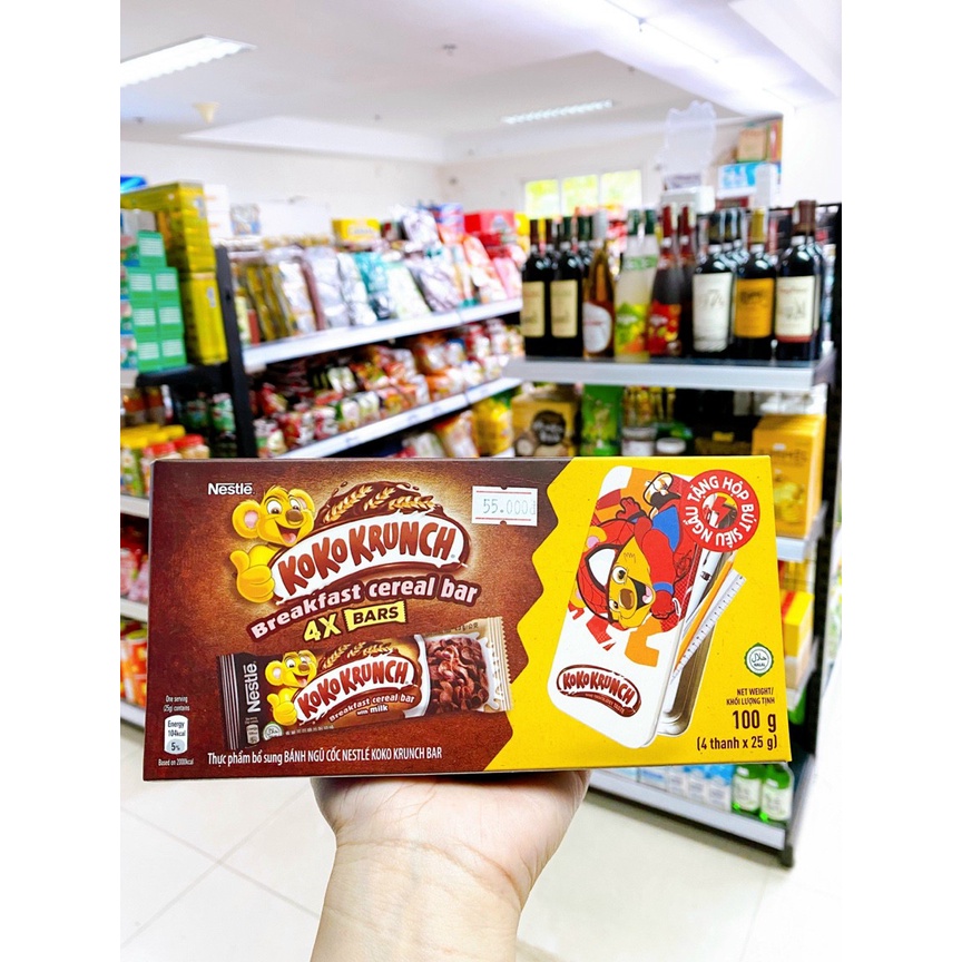 Hộp 4 thanh ngũ cốc milo, kokorun 23,5g tặng hộp bút cho bé yêu