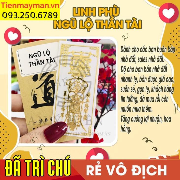 Miếng dán điện thoại, linh phù NGŨ LỘ THẦN TÀI, giúp Sales BĐS nhanh-gọn-lẹ-giá cao, miếng dán điện thoại tài lộc