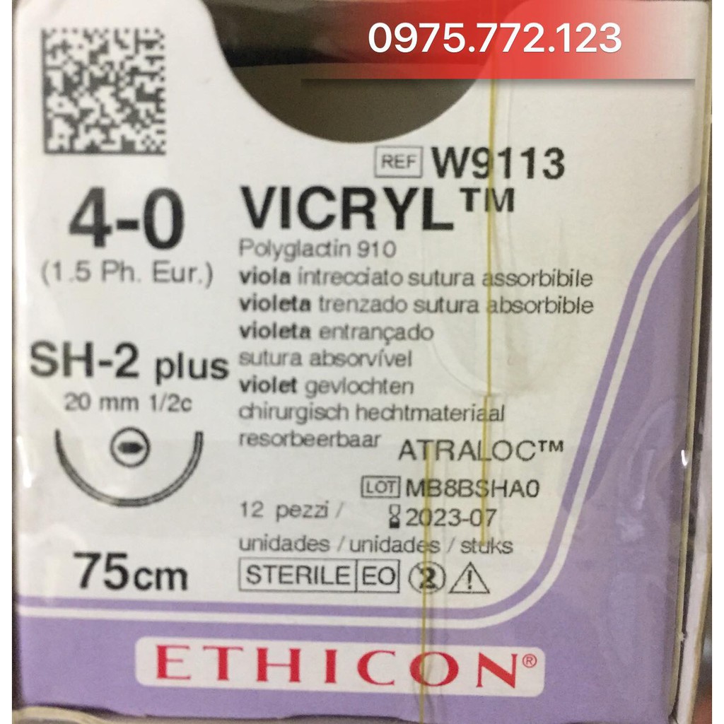 chỉ phẫu thuật vicryl 4/0 w9113