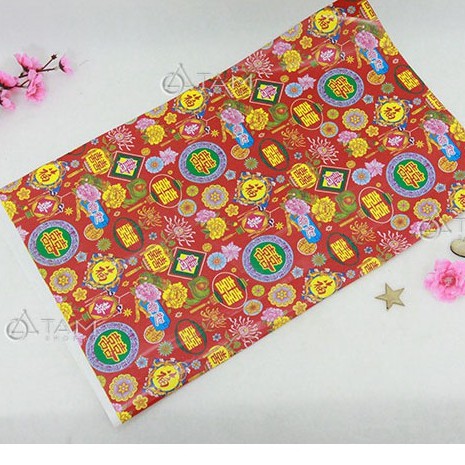 Giấy gói quà đỏ họa tiết song hỷ, long phụng, tết truyền thống, đẹp, tinh xảo - VPP Halu | BigBuy360 - bigbuy360.vn