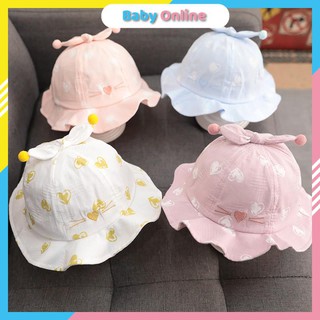Mũ Bé Gái Rộng Vành Cho Bé Dưới 2 Tuổi ( mũ rv bé )