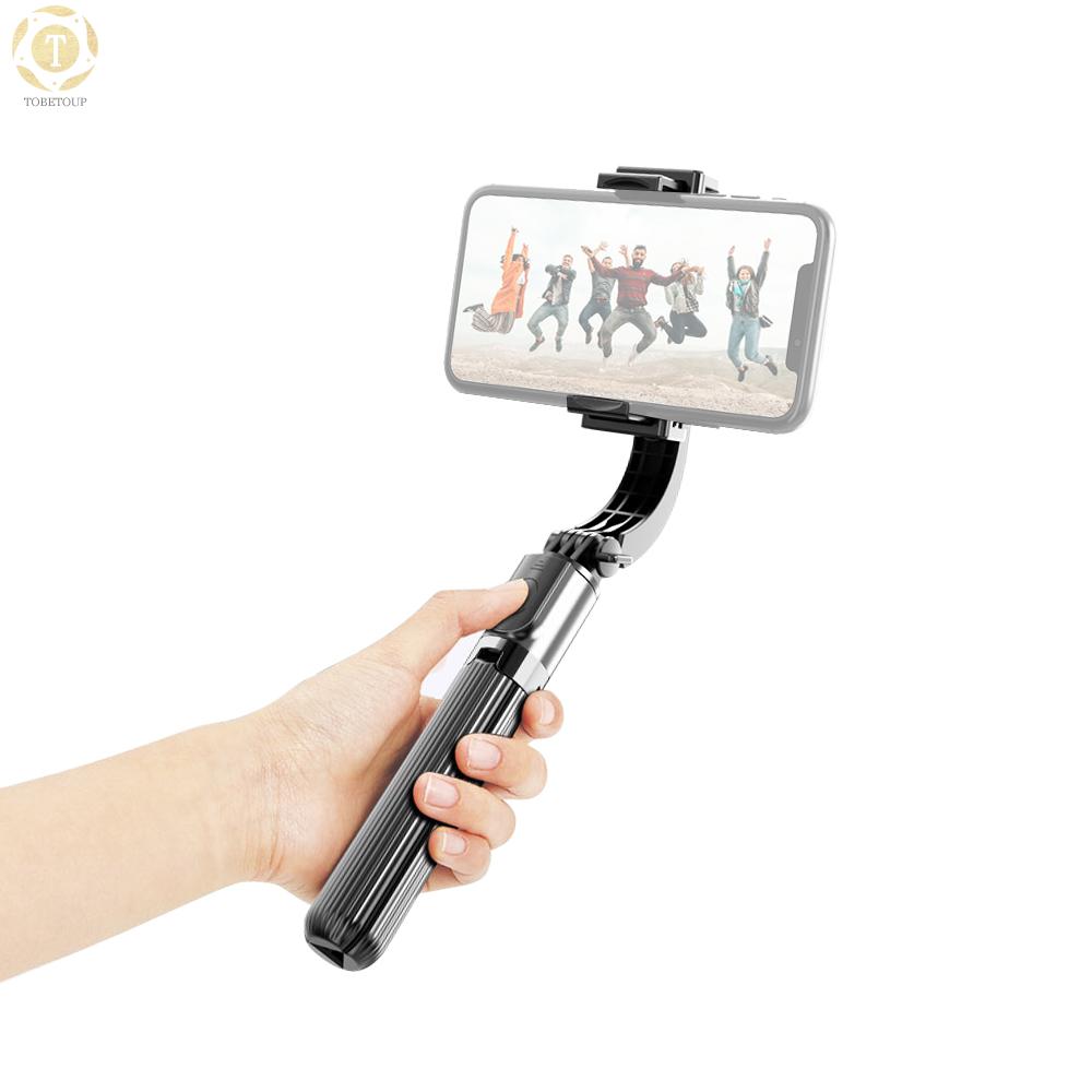 Shipped within 12 hours】 3 in 1 Phone Gimbal Stabilizer Selfie Stick Tripod 86cm 5-Section with Remote Shutter Phone Clamp Smart Rotatable Compatible with iPhone Samsung HUAWEI Smartphones Gimbal Stabilizer [TO]