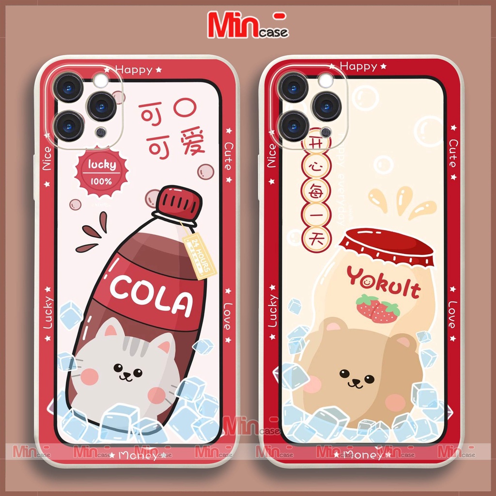 Ốp lưng điện thoại iPhone Cặp đôi cute cạnh viền vuông silicon dẻo ip 6/6s/7/8/X/XS/XR/11/12/13/14 Pro Plus Max Mincase