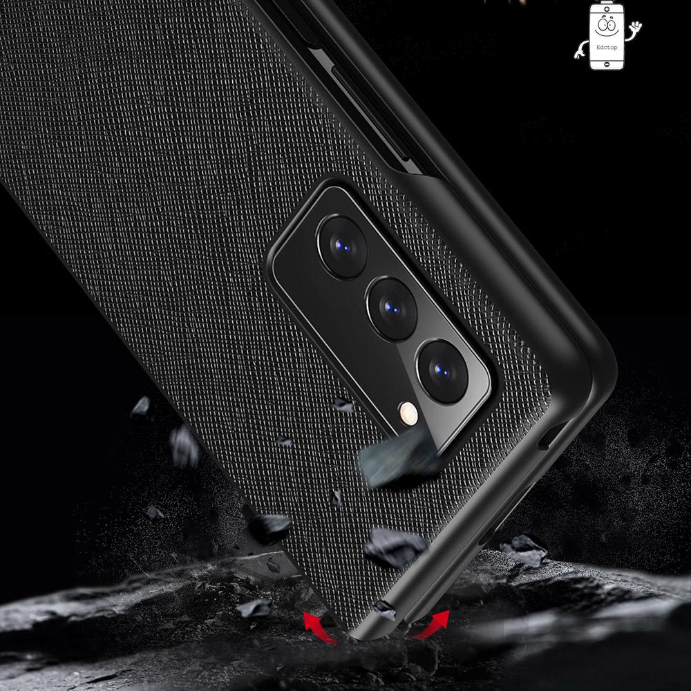 Bao da điện thoại chống sốc dạng ví da có ngăn đựng thẻ phong cách sang trọng cho Samsung Galaxy Z Fold 2 Fold2 5G