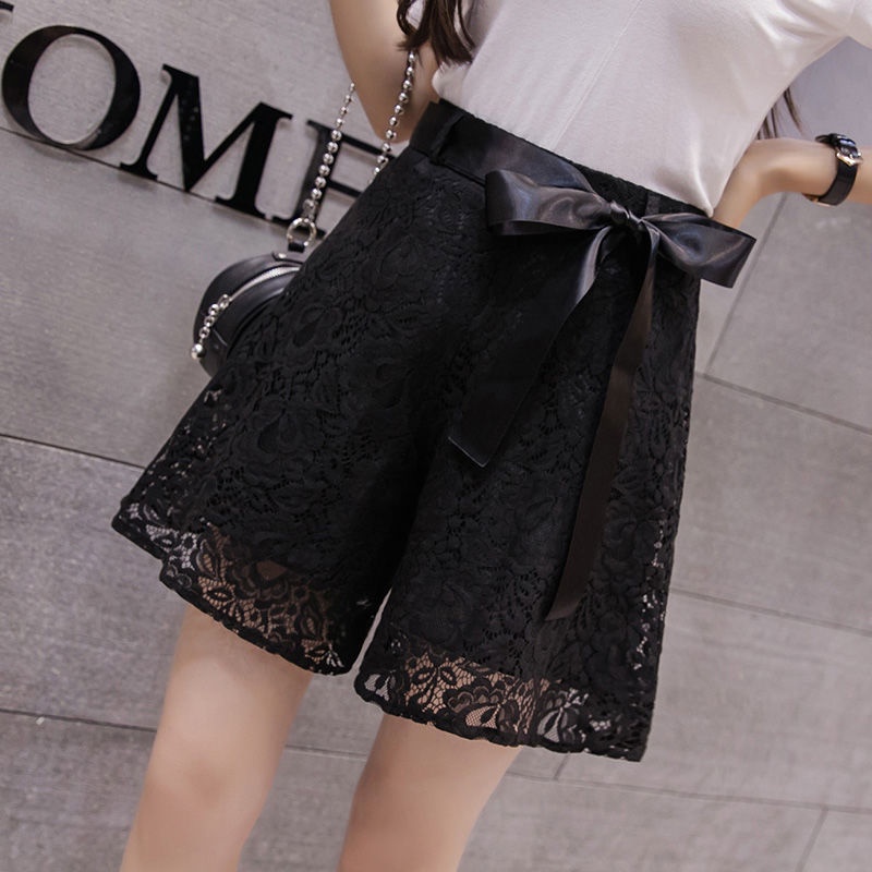 Quần short dáng chữ A phối ren hoa phong cách Hàn Quốc thời trang cho nữ JL-DK-15