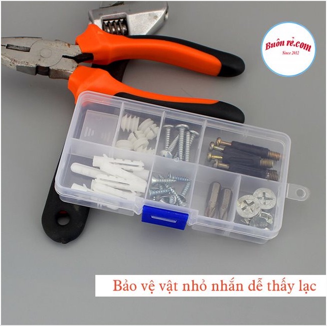 Hộp nhựa 10 ngăn trong suốt chia ngăn - Hộp nhựa mini đựng thuốc, đồ y tế cá nhân tiện lợi 01583