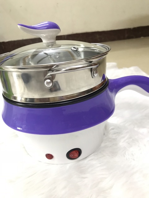Chảo điện mini đa năng có giá hấp.