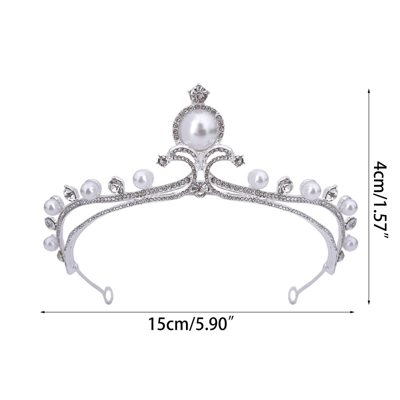 Vương Miện Công Chúa Đính Ngọc Trai Nhân Tạo Dành Cho Cô Dâu