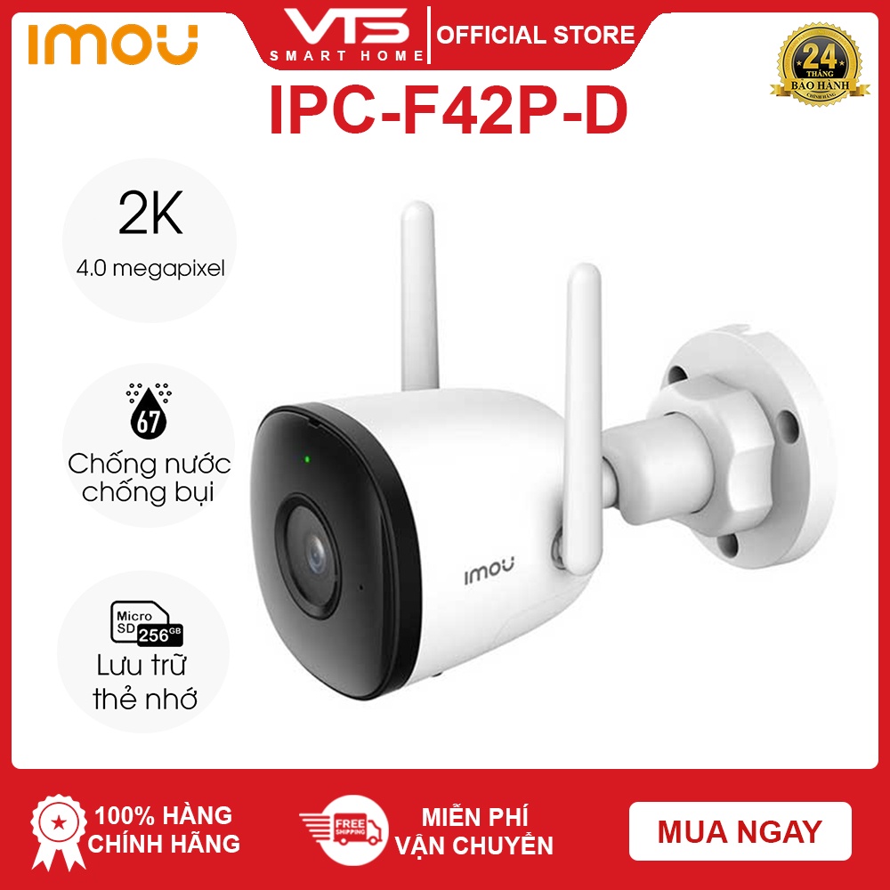 Camera IP WIFI IMOU IPC-F42P-D độ phân giải 4.0MP - phát hiện chuyển động - tầm quan sát hồng ngoại 30m