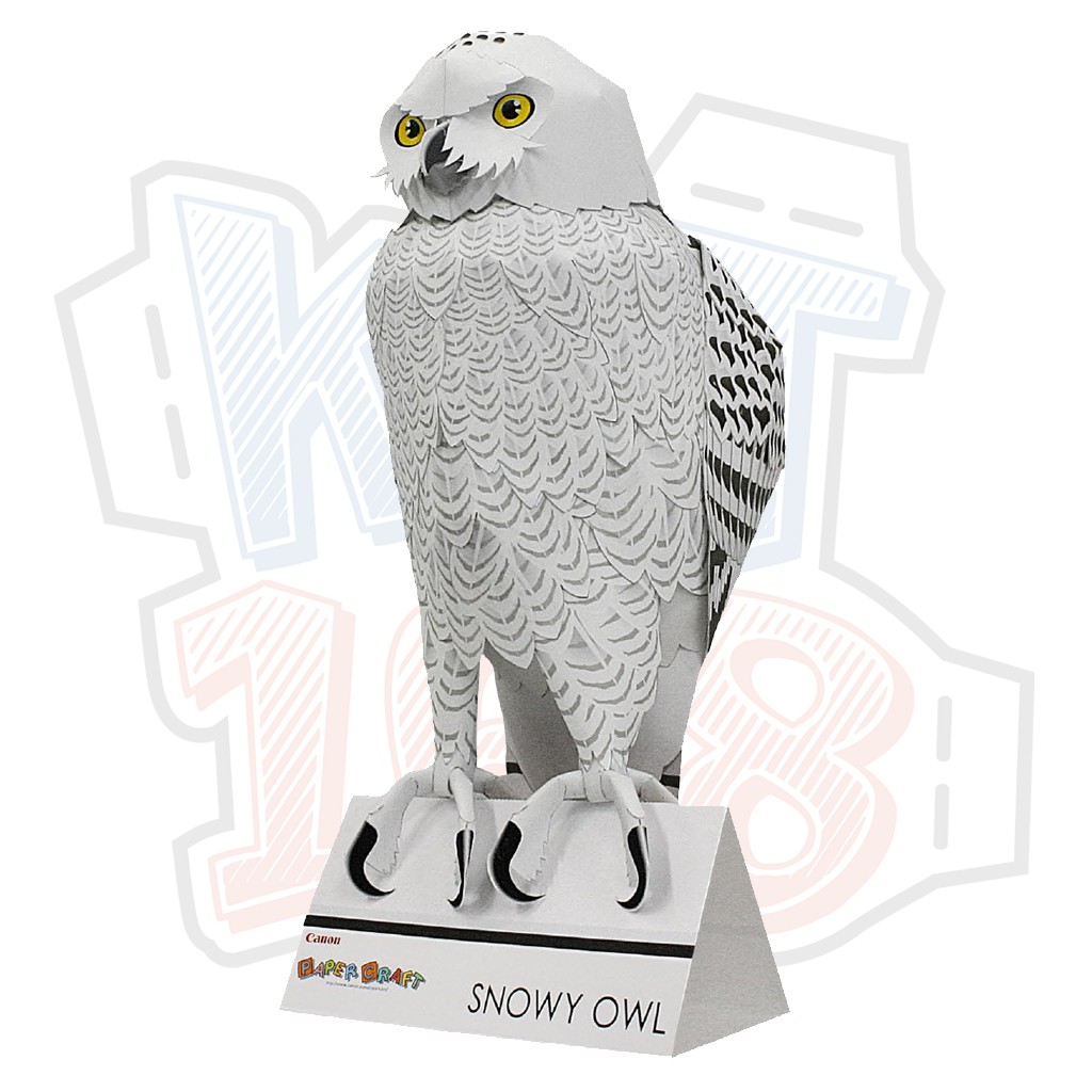 Mô hình giấy động vật chim cú Snowy Owl