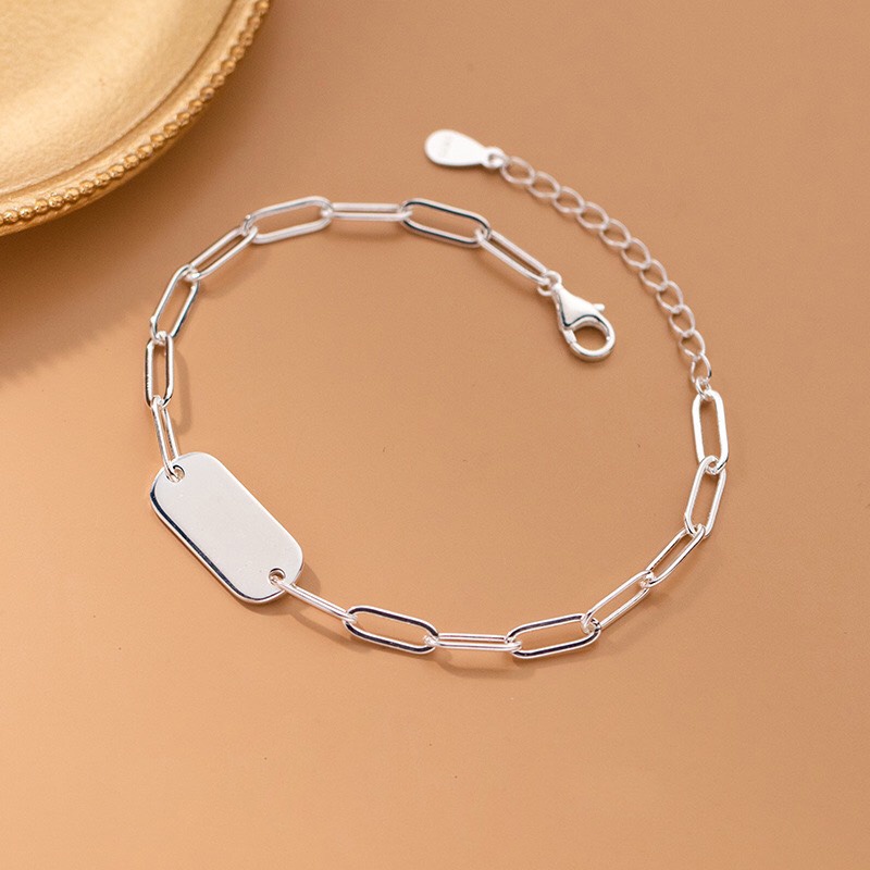 Lắc Tay Bạc MIRASON Dây Xích Mix Thanh Bạc Basic Unisex MLT062 - Vòng Tay Bạc 925 Cao Cấp