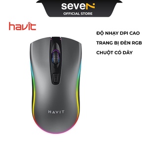 Chuột Có Dây Havit MS72 Độ Nhạy Lên Đên 1200 DPI, Có Đèn RGB - Chính Hãng BH 12 Tháng