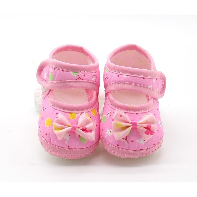 Giày đế mềm chất liệu cotton thoáng mát cho bé 3-12 tháng tuổi