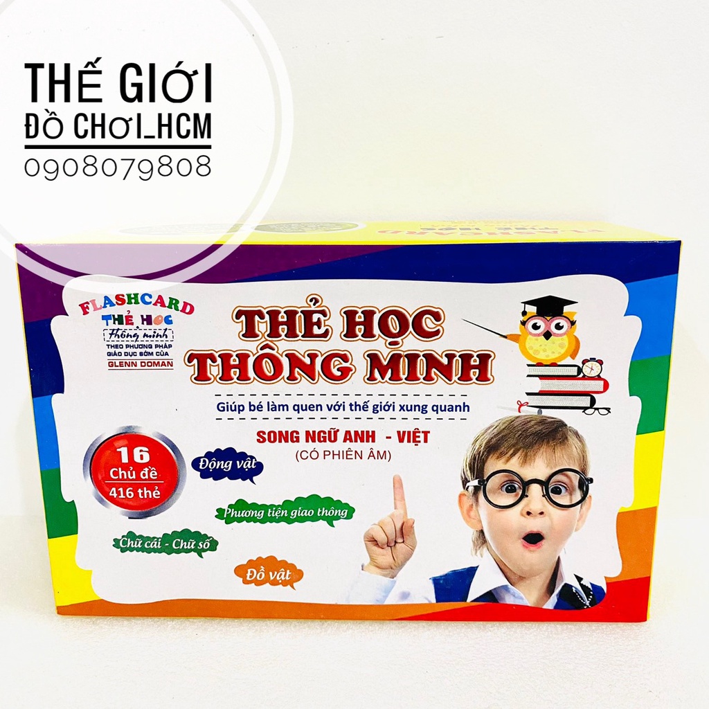 [TRỢ GIÁ- FLASHCARDS] Bộ thẻ học thông minh 416 thẻ song ngữ Anh- Việt cho bé học, phát triển tư duy, khám phá thế giới