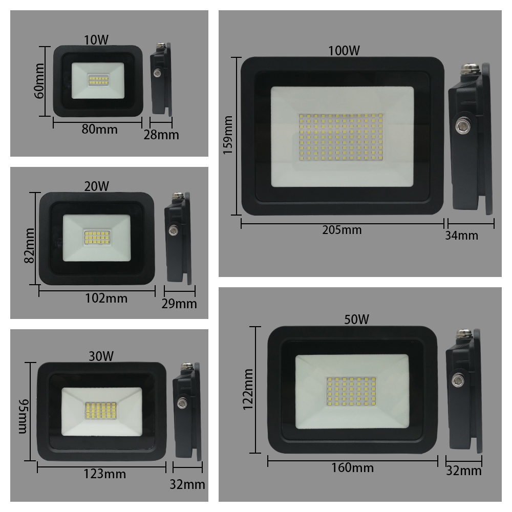 MIWAT Đèn Pha Led Ngoài Trời 10W 20W 30W 50W 100W siêu sáng đèn an ninh IP68 Đèn chiếu điểm chống nước cho bãi đậu xe sân vườn sân chơi