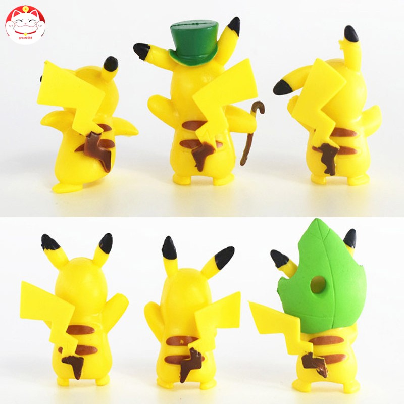 Bộ 6 Mô Hình Pikachu Trang Trí Tiểu Cảnh