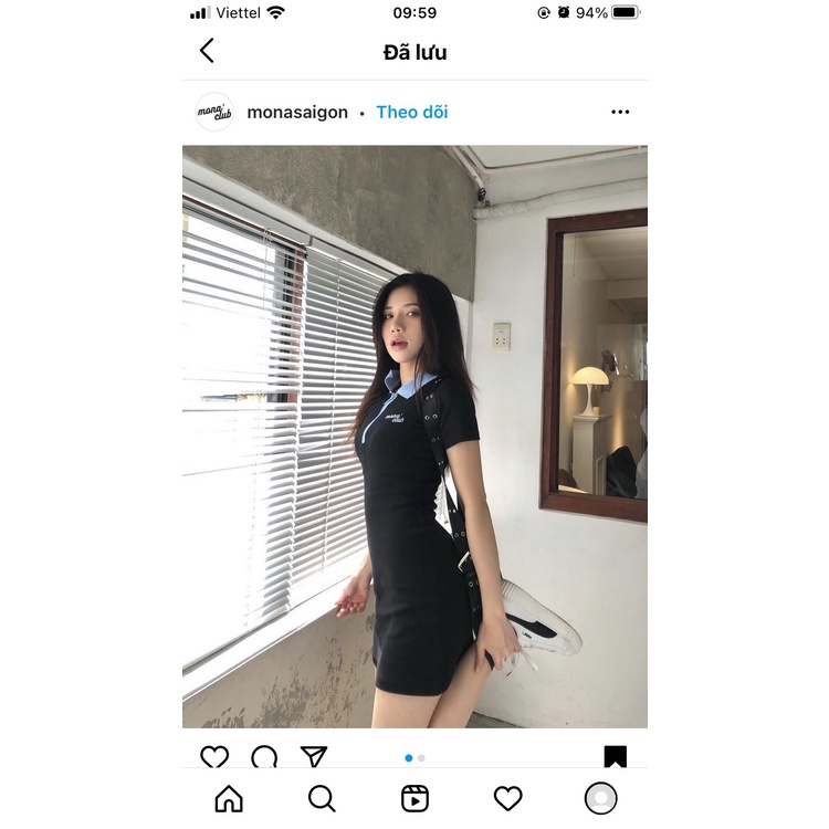 Váy ôm body Monnasaigon màu đen ( Pass )