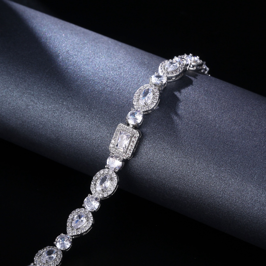 Vòng Tay Đính Đá Zircon Nhiều Hình Dạng Thời Trang Cho Nữ