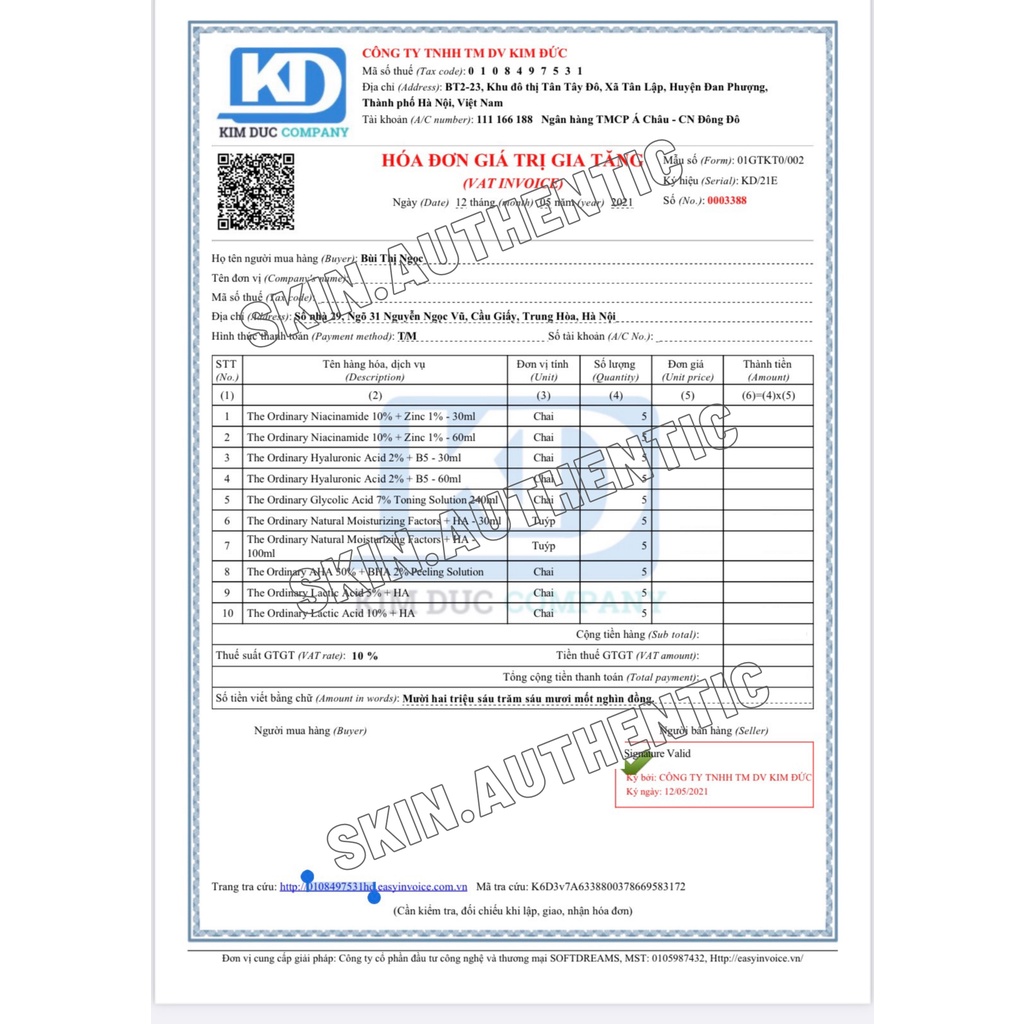 The Ordinary Cấp ẩm hồi phục Hyaluronic Acid 2% + B5 - Skin.authentic | BigBuy360 - bigbuy360.vn