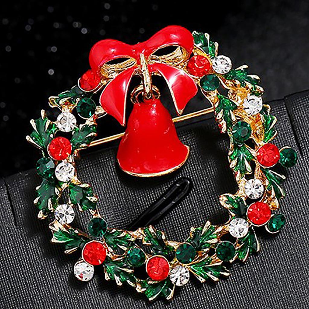 rick Elegant Portable Christmas Pins Wreath Ladies Brooches Lots Shape Brooch Pin .
