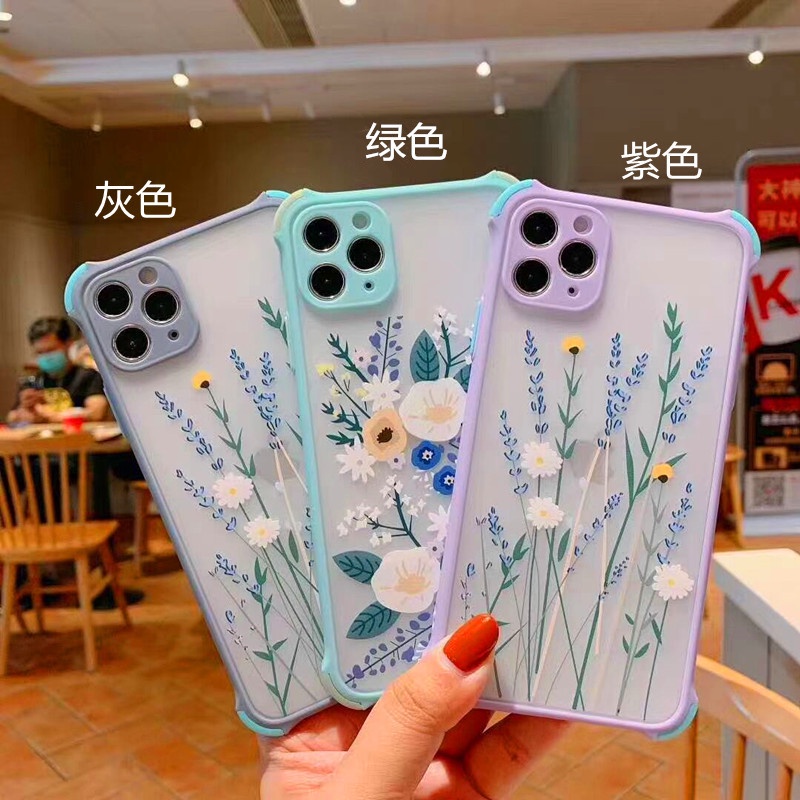 Ốp Lưng Iphone Lavender Nhám Viền Nổi Cong 5/5s/6/6plus/6s/6splus/7/7plus/8/8plus/x/xr/xs/11/12/pro/max/plus/promax